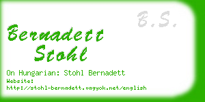 bernadett stohl business card